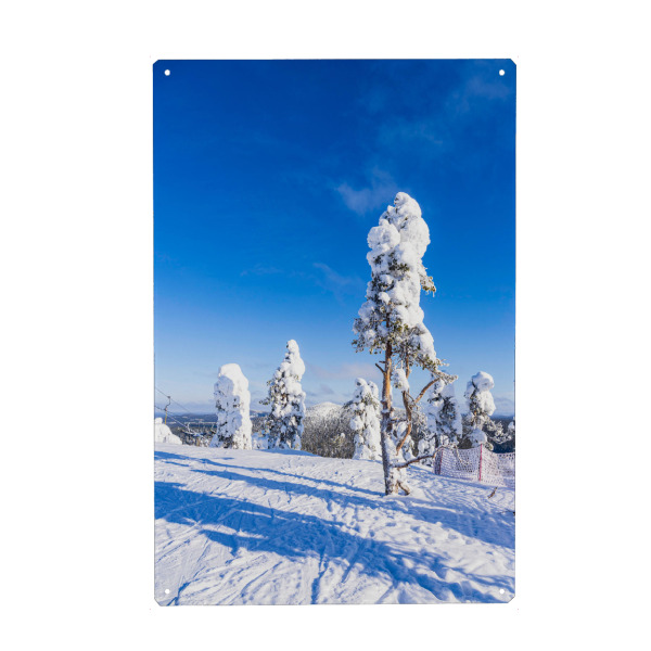 Holzbild "Schneelandschaft in Ruka" artboxONE - Natur,Reise,Reise / Länder