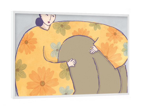 Poster mit weißem Rahmen "Listening Sofia - handmade" artboxONE - Für Mama