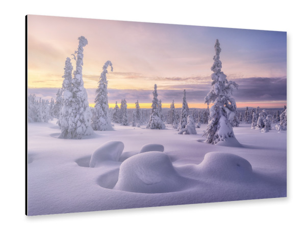 Alu-Dibond "Winterwunderland in Finnland" 30x20 cm artboxONE
