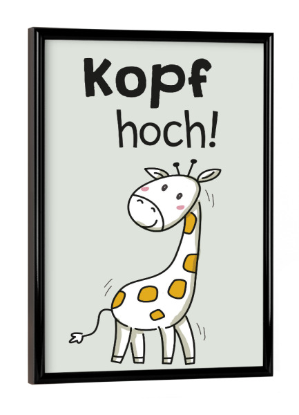 Poster mit schwarzem Rahmen "KIDS art - Affirmation Kopf hoch" artboxONE - Für Kinder,Tiere