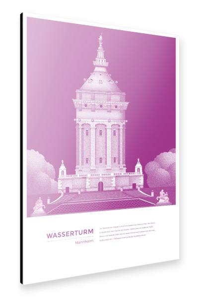 Alu-Dibond "Kunter - Wasserturm Mannheim" 30x20 cm artboxONE