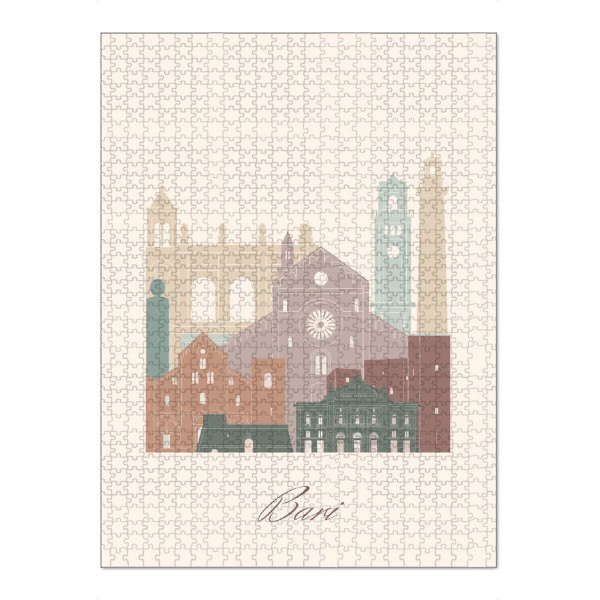 Puzzle Ravensburger "Skyline von Bari - Salbeigrün" artboxONE - Städte,Reise,Architektur,Kartografie
