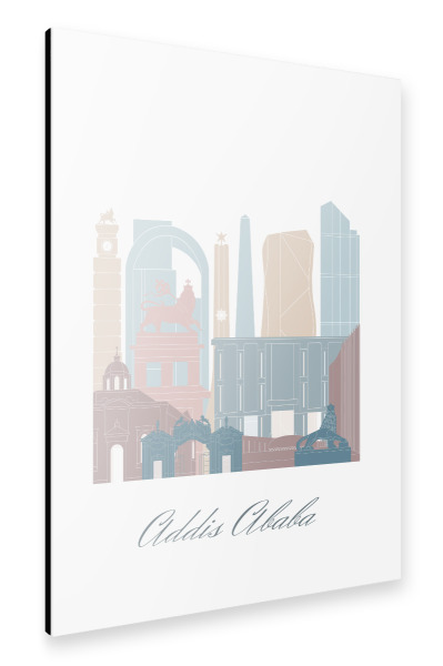 Alu-Dibond "Skyline von Addis Abeba - Erdtöne" 30x20 cm artboxONE