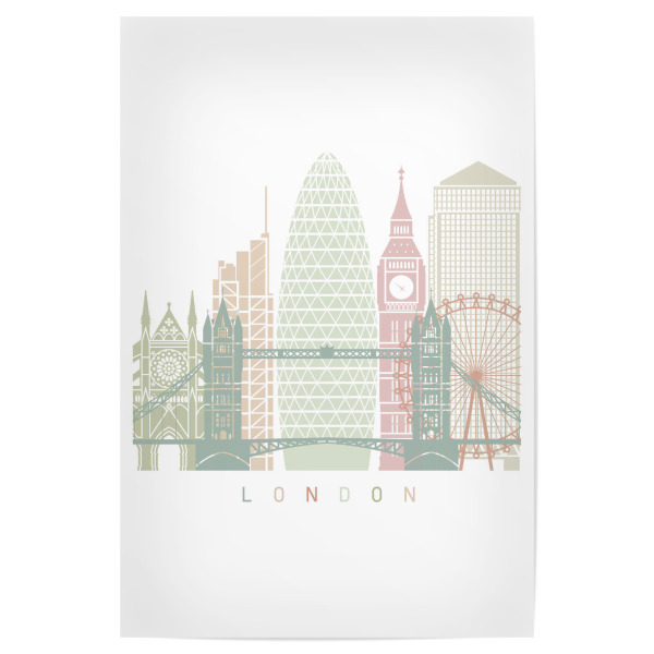Poster 30x20 cm "London V3 Skyline pastell-c" artboxONE - Städte,Architektur