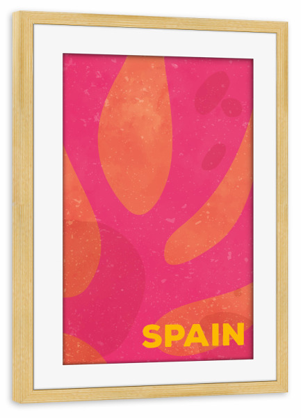 Poster mit Rahmen kiefer "IBIZA LOVE - FOURTH" artboxONE - Abstrakt - Japandi,Modern,Art,Ibiza,Kunstdruck,Geschenk,Einrichtung,Abstrakt,Kunst