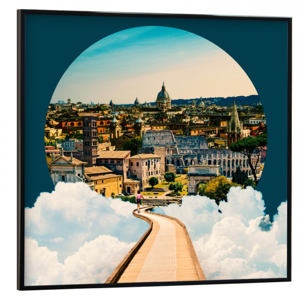Poster mit schwarzem Rahmen 30x30 cm "All roads lead to Rome" artboxONE - Abstrakt,Architektur,Städte / Rom
