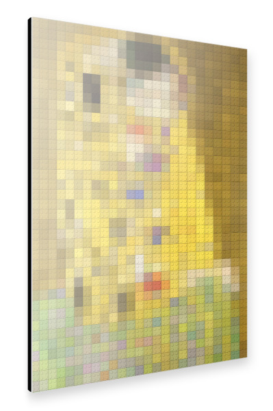 Alu-Dibond "Der Kuss (Baustein)" 30x20 cm artboxONE