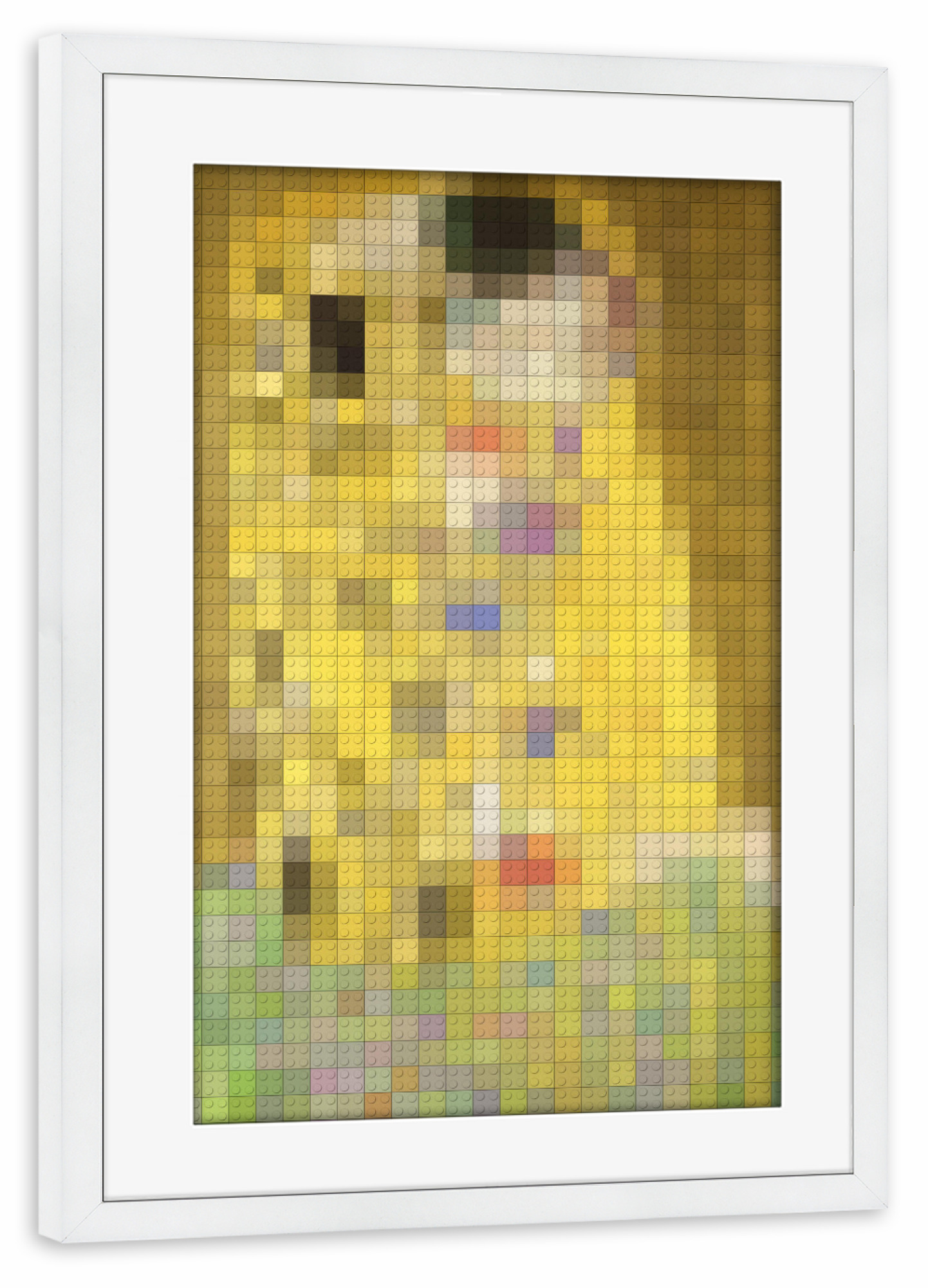 Poster mit Rahmen weiß "Der Kuss (Baustein)" artboxONE - Menschen,Liebe,Lustig - Gustav klimt,Der kuss,Liebe,Baustein,Collage,Pixel