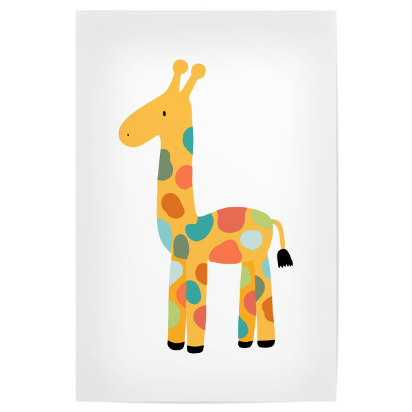 Poster 30x20 cm "Bunte Giraffe" artboxONE - Für Kinder,Tiere