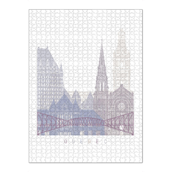 Puzzle Ravensburger "QUEBEC SKYLINE PASTELL" artboxONE - Städte,Architektur - Skyline,Denkmäler,Stadt,Tourismus,Wandgemälde,Pastellfarbe,Turm,Städte