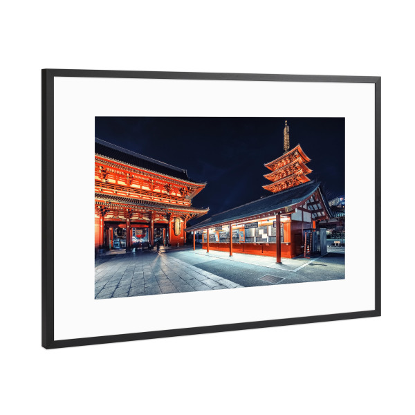 Poster mit Rahmen Schwarz (Metallic) "Senso Ji" artboxONE - Städte,Reise,Architektur,Reise / Asien,Städte / Tokio