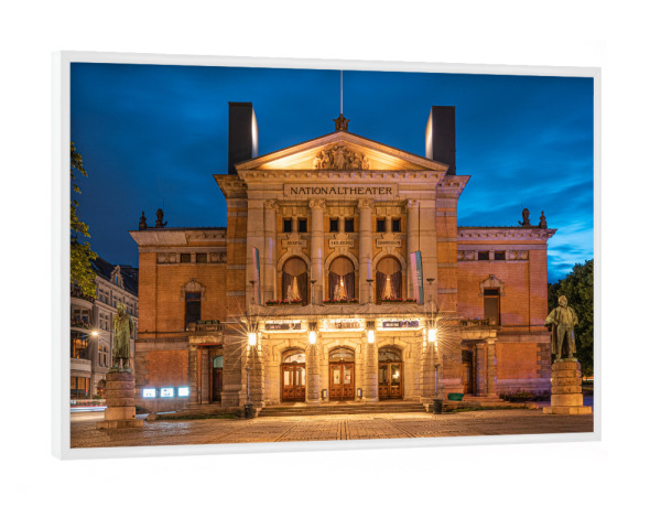 Poster mit weißem Rahmen "Nationaltheater Oslo" artboxONE - Städte,Reise,Architektur