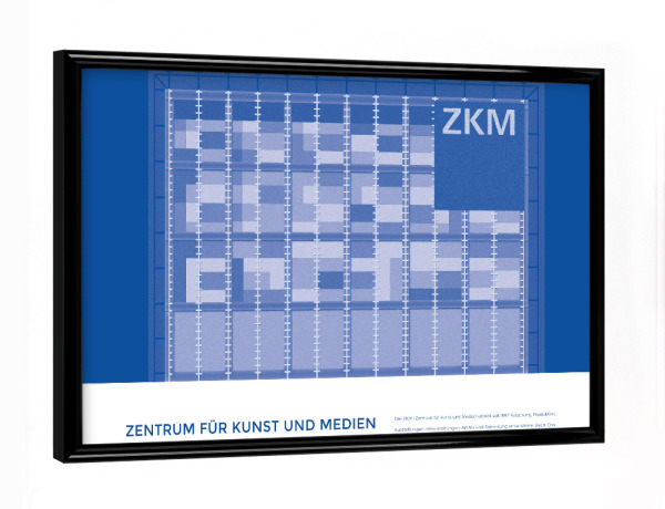 Poster mit schwarzem Rahmen "Kunter - Kunstzentrum Karlsruhe" artboxONE - Städte,Reise,Architektur