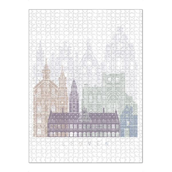 Puzzle Ravensburger "LEUVEN SKYLINE PASTELL" artboxONE - Städte,Architektur