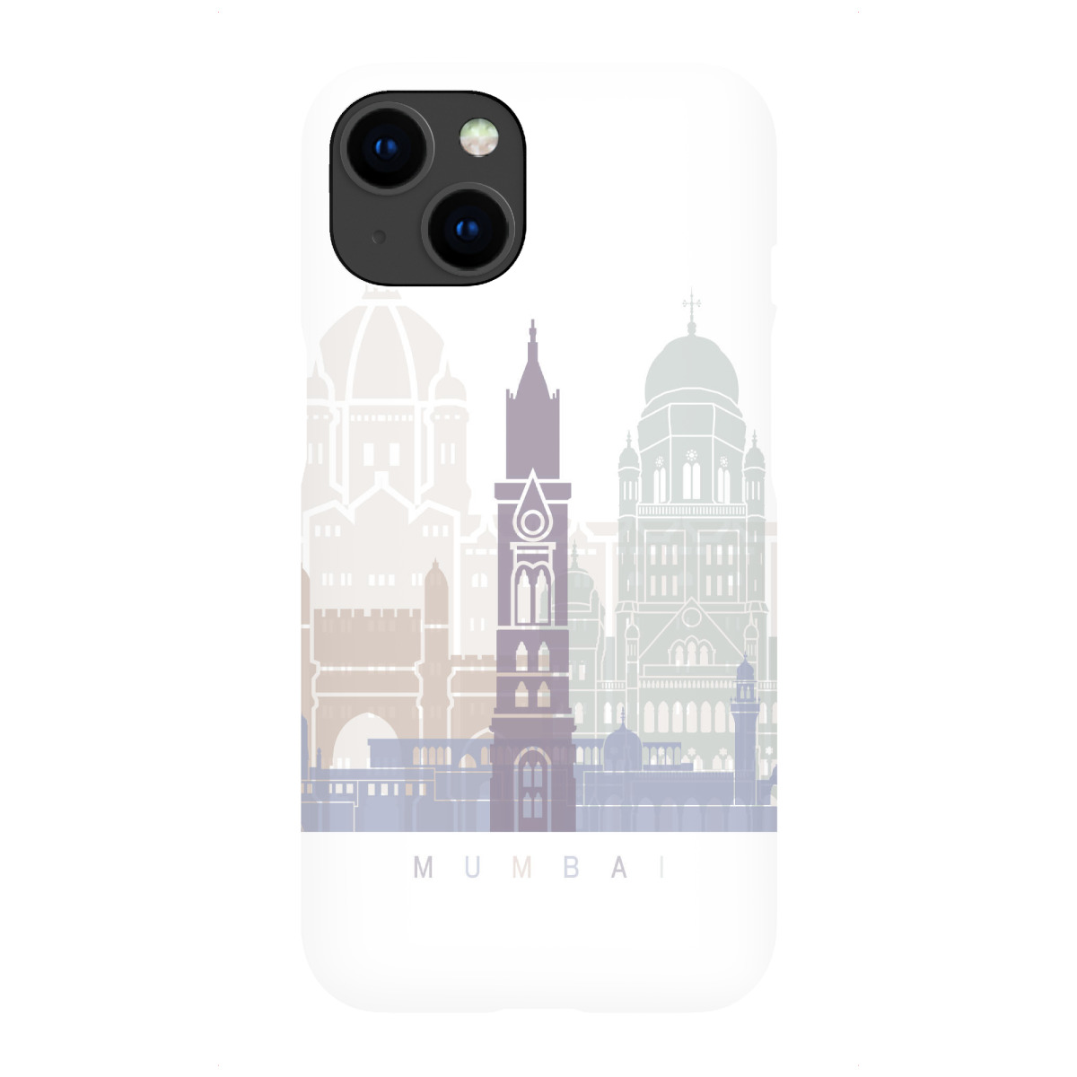 iPhone "MUMBAI-SKYLINE-PASTELL" Premium-Case Handyhülle artboxONE