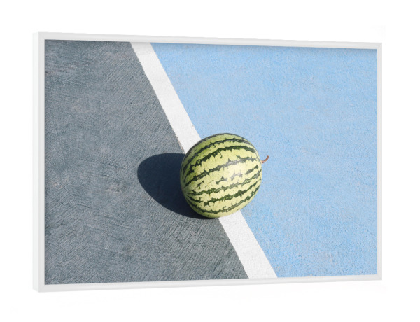 Poster mit weißem Rahmen "Athletische Wassermelone" artboxONE - Essen & Trinken / Obst & Gemüse