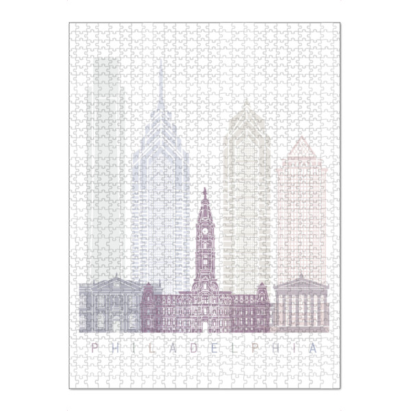 Puzzle Ravensburger "PHILADELPHIA SKYLINE PASTELL-L" artboxONE - Städte,Architektur