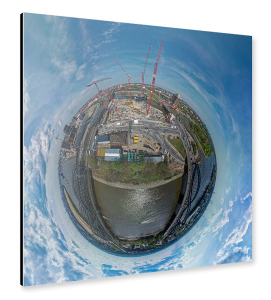 Alu-Dibond "Elbtower-Hamburg, SW, 2023-April" 30x30 cm artboxONE
