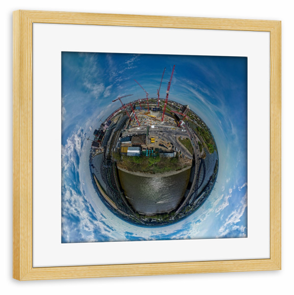 Poster mit Rahmen kiefer "Elbtower-Hamburg, SW, 2023-April" artboxONE - Städte,Städte / Hamburg,Reise,Architektur,Reise / Länder