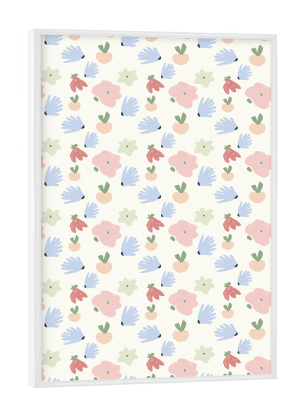 Poster mit weißem Rahmen "Flowers pastel" artboxONE - Floral - Pastell,Flowers,Blumen,Blume,Flower,Floral,Muster