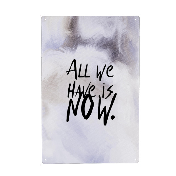 Holzbild "All we have is now" artboxONE - Typografie