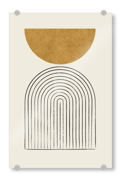 Acrylglasbild "Mid-Century Modern Arch B - Gold" artboxONE - Abstrakt,Geometrie