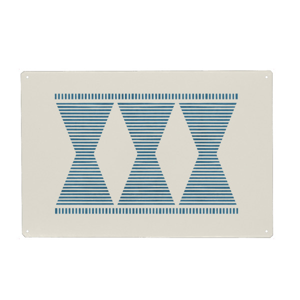 Metall Poster "Südwestliches Boho-Aztekenblau" artboxONE - Abstrakt,Geometrie