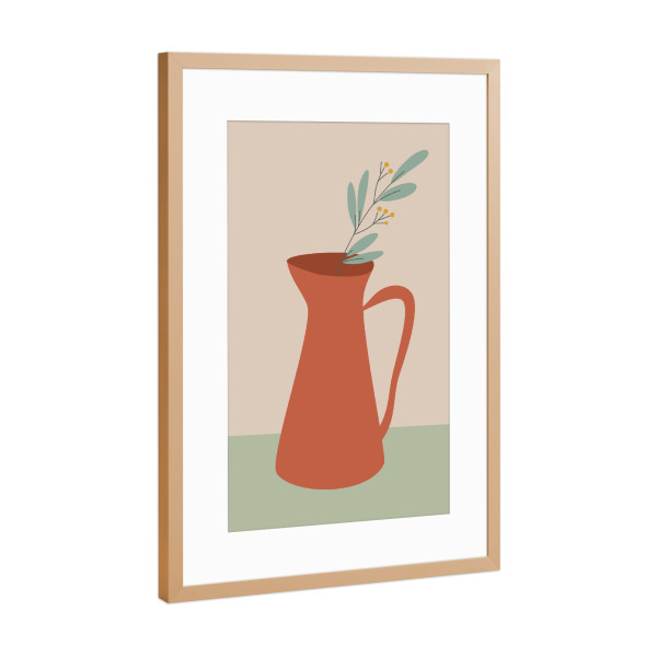 Poster mit Rahmen Kupfer "Botanic home - VASE" artboxONE - Floral,Abstrakt,Für Mama