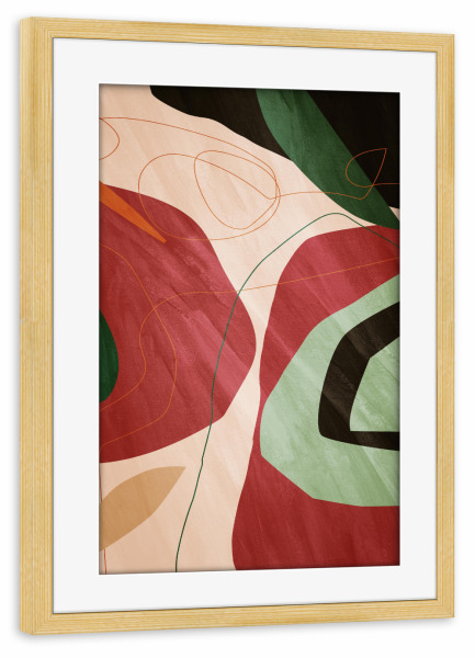 Poster mit Rahmen kiefer "Spring and shapes" artboxONE - Abstrakt,Geometrie