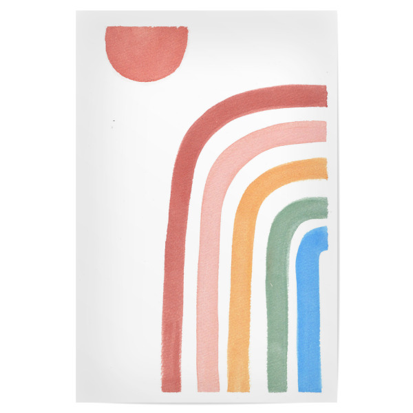 Poster 30x20 cm "Rainbow & Sun" artboxONE - Natur,Abstrakt,Geometrie,Streetart,Lustig