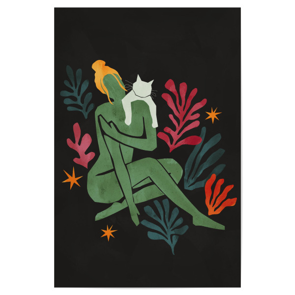 Poster "Spring day with a cat" artboxONE - Floral,Tiere,Abstrakt