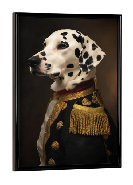 Poster mit schwarzem Rahmen "General Dalmatiner" artboxONE - Tiere
