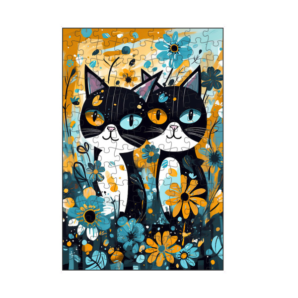 artboxONE Puzzle "Schwarzes Katzenpaar" artboxONE - Tiere - Katzen,Lustige bilder,Kinderbilder,Schwarze katzen,Katzen blumen,Pärchen,Paar