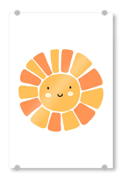 Acrylglasbild "Glückliche Sonne" artboxONE - Natur,Für Kinder,Geometrie