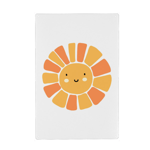 Metall Poster "Glückliche Sonne" artboxONE - Natur,Für Kinder,Geometrie
