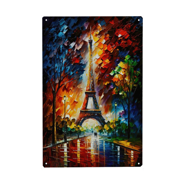 Holzbild "Eifelturm im buntem Paris" artboxONE - Städte / Paris