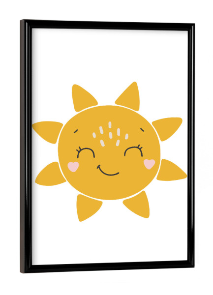 Poster mit schwarzem Rahmen "Boho süße Sonne" artboxONE - Für Kinder,Tiere,Abstrakt
