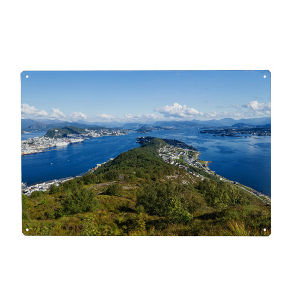 Metall Poster "Fjordlandschaft Sukkertoppen" artboxONE - Natur,Reise,Reise / Strand und Meer,Reise / Länder