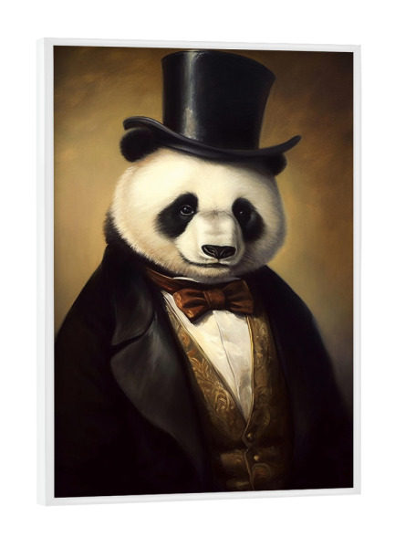 Poster mit weißem Rahmen "Herr Panda" artboxONE - Tiere