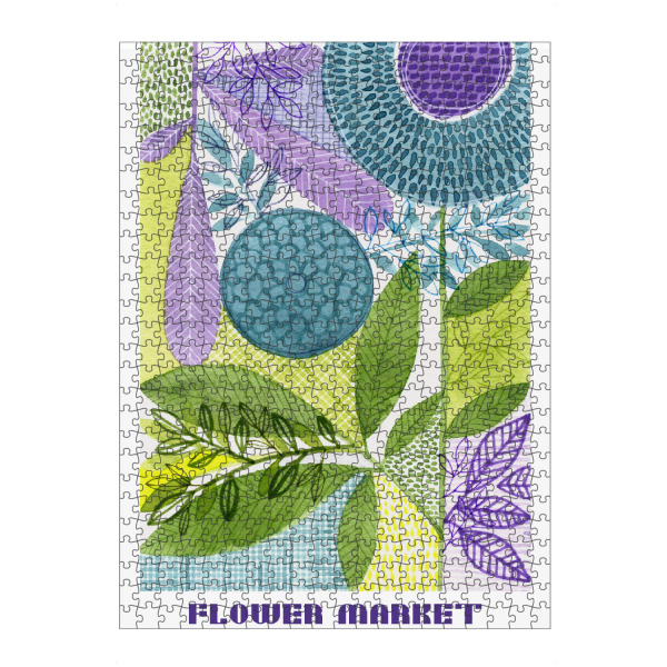 Puzzle Ravensburger "Susan Black-Flower Market Lavendel" artboxONE - Typografie,Natur,Floral