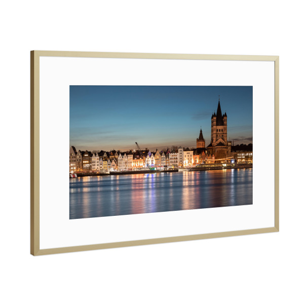 Poster mit Rahmen Gold "Groß St. Martin Köln" artboxONE - Städte,Städte / Köln,Reise,Architektur