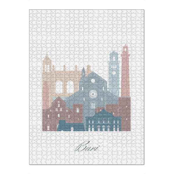 Puzzle Ravensburger "Bari-Skyline im Erdtöne-Stil" artboxONE - Städte,Reise,Architektur,Kartografie