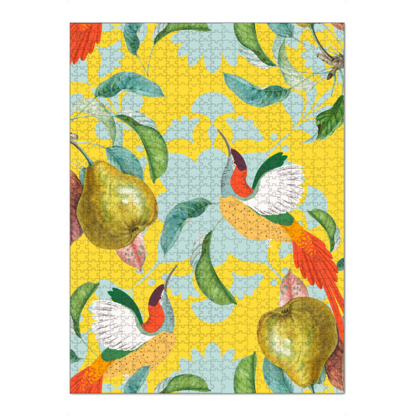 Puzzle Ravensburger "Tropische Denkweise" artboxONE - Essen & Trinken - Muster,Tropisch,Birne,Botanische,Dschungel,Vögel,Tiere,Marokko - Bild muster