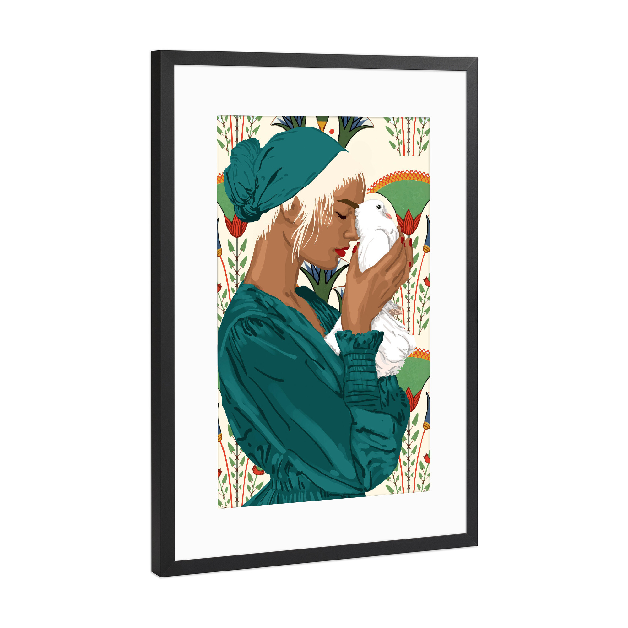 Poster mit Rahmen Schwarz (Metallic) "Dankbar für diesen Moment" artboxONE - Tiere,Menschen