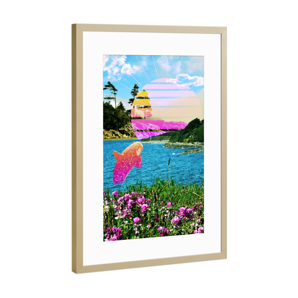 Poster mit Rahmen Gold "One day a year" artboxONE - Natur,Abstrakt,Fiktion