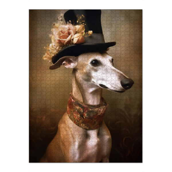 Puzzle Ravensburger "Herr Windhund mit Blumen" artboxONE - Tiere