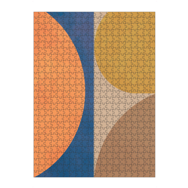 Puzzle Ravensburger "BLUE ORANGE ART THIRD" artboxONE - Abstrakt,Geometrie - Japandi,Modern,Art,Ibiza,Kunstdruck,Geschenk,Einrichtung,Abstrakt,Kunst