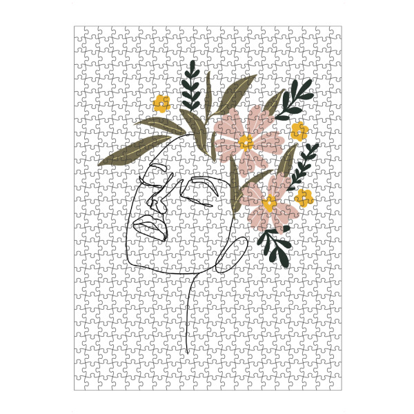 artboxONE Puzzle "Einzeiliges Porträt mit Blumen" artboxONE - Abstrakt,Menschen
