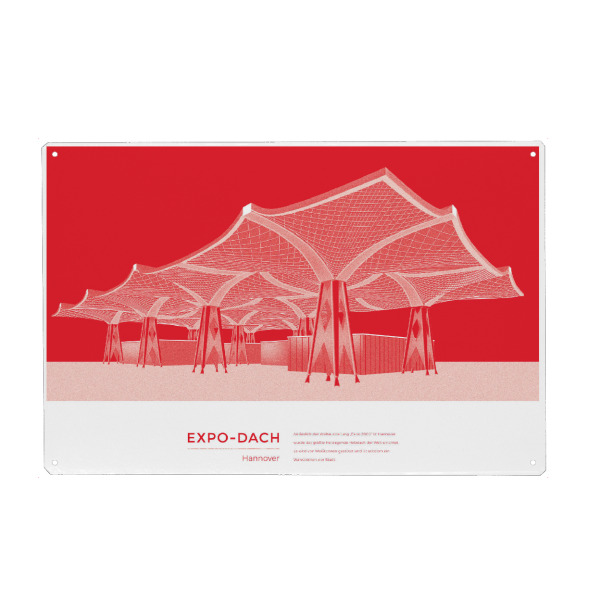 Holzbild "Kunter - Expo-Dach Hannover" artboxONE - Städte,Reise,Architektur