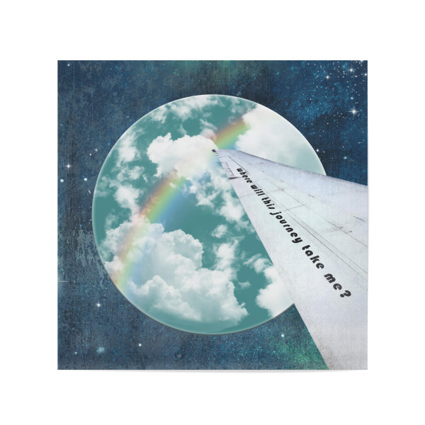 Poster 20x20 cm "Where will this journey" artboxONE - Typografie,Abstrakt,Fiktion
